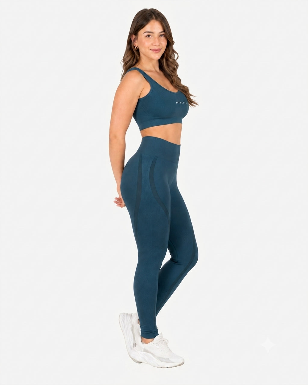 Conjunto Deportivo Set Seamless Azul Grisaceo