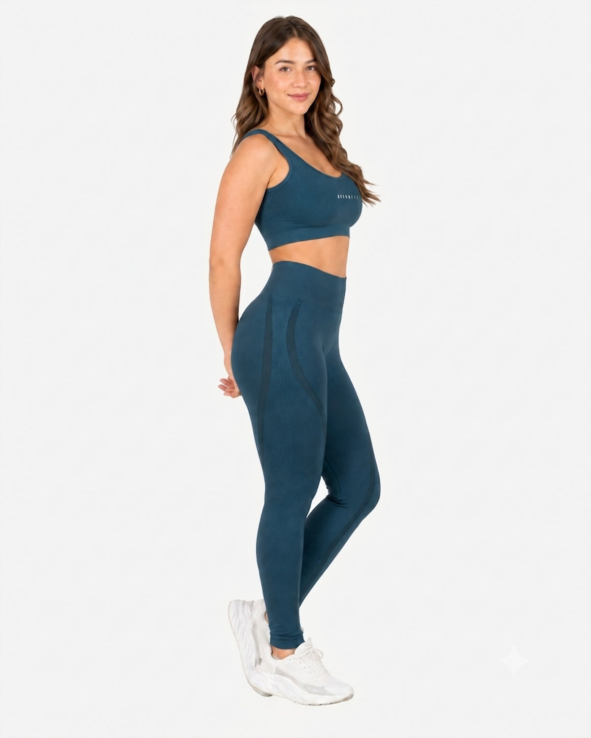Conjunto Deportivo Set Seamless Azul Grisaceo