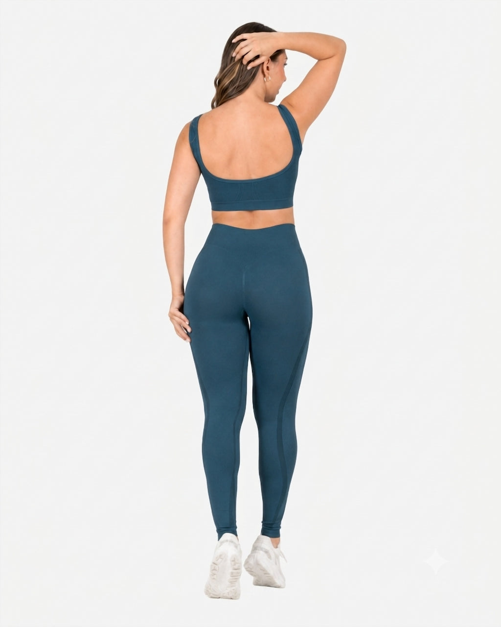 Conjunto Deportivo Set Seamless Azul Grisaceo