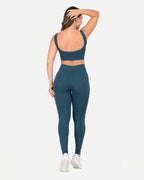 Conjunto Deportivo Set Seamless Azul Grisaceo