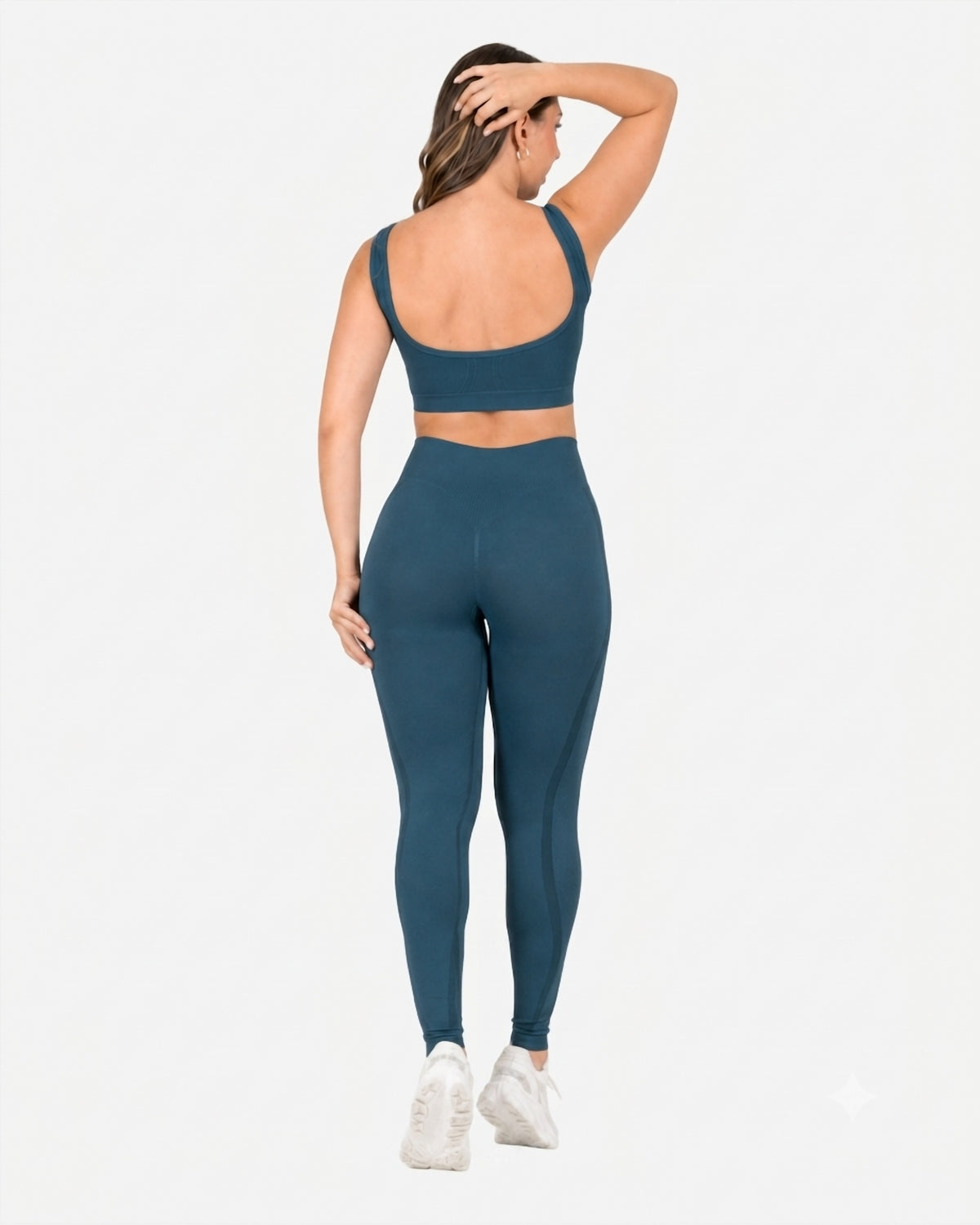 Conjunto Deportivo Set Seamless Azul Grisaceo