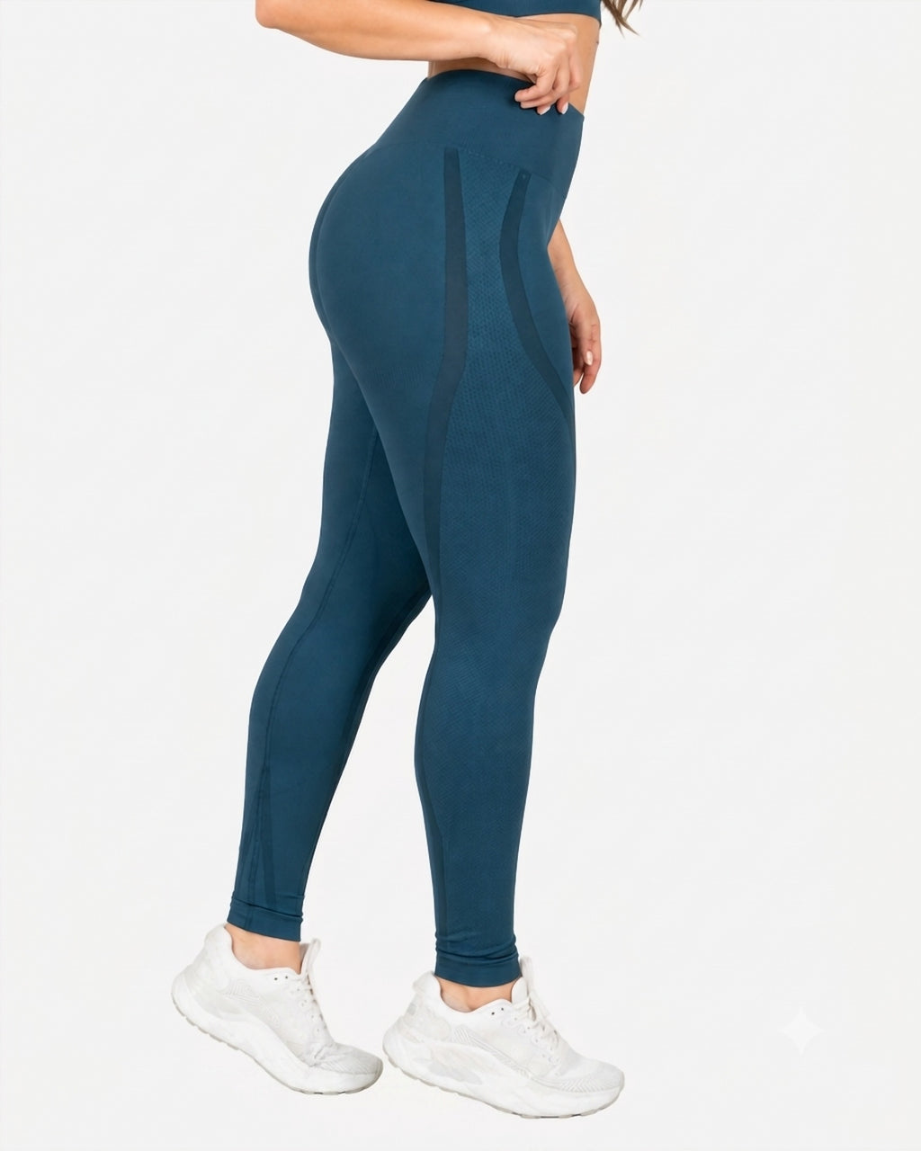 Conjunto Deportivo Set Seamless Azul Grisaceo